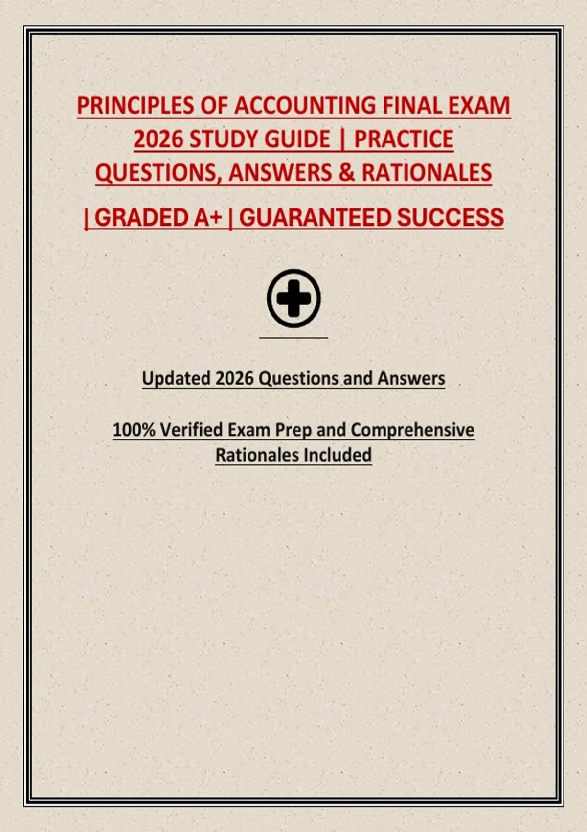PRINCIPLES OF ACCOUNTING FINAL EXAM 2026 STUDY GUIDE | PRACTICE ...