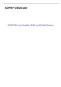 ACVREP O&M Exam Questions And Correct Detailed Answers