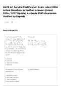 NATE AC Service Certification Exam Latest 2026 Actual Questions & Verified Answers &lpar;Latest 2026 &sol; 2027 Update&rpar; A&plus; Grade 100&percnt; Guarantee Verified by Experts