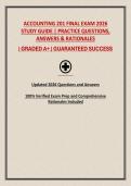 ACCOUNTING 201 FINAL EXAM 2026 STUDY GUIDE &vert; PRACTICE QUESTIONS&comma; ANSWERS & RATIONALES