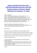 GOOGLE CERTIFIED EDUCATOR LEVEL 2 CERTIFICATION EXAM Actual Exam 2026&sol;2027 Complete Questions and Answers Detailed Rationales Pass Guaranteed - A&plus; Graded