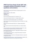ZPB Final Exam Study Guide 2027 &vert; Complete Solutions with Actual Questions and Answers