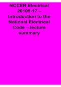 NCCER Electrical 26105-17 Introduction to the National Electrical Code &ndash; Lecture Summary&comma; NEC Navigation Guide & Electrical Level 1 Review 2026