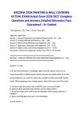 ARIZONA CR34 PAINTING & WALL COVERING ACTUAL EXAM Actual Exam 2026&sol;2027 Complete Questions and Answers Detailed Rationales Pass Guaranteed - A&plus; Graded