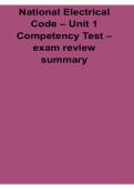 National Electrical Code &ndash; Unit 1 Competency Test Exam Review Summary&comma; NEC Study Guide & Electrical Certification Prep 2026