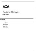 AQA Functional Skills Level 1 English Writing Mark Scheme Jan 2025&NewLine;&NewLine;