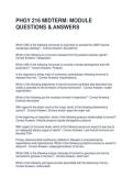 PHGY 216 MIDTERM MODULE QUESTIONS & ANSWERS