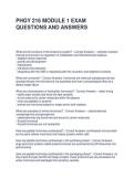 PHGY 216 MODULE 1 EXAM QUESTIONS AND ANSWERS