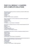 PHGY 216 MODULE 1-3 QUIZZES WITH COMPLETE SOLUTIONS