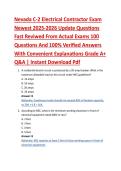 Nevada C-2 Electrical Contractor Exam &NewLine;Newest 2025-2026 Update Questions &NewLine;Fast Reviwed From Actual Exams 100 &NewLine;Questions And 100&percnt; Verified Answers &NewLine;With Convenient Explanations Grade A&plus; &NewLine;Q&A &vert; Instant Download Pdf  