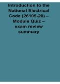 Introduction to the National Electrical Code &lpar;26105-20&rpar; &ndash; Module Quiz Exam Review Summary&comma; NEC Study Guide & Electrical Certification Prep 2026 &lpar;Author&colon; Not specified&rpar;