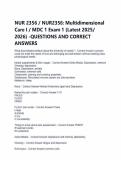 NUR 2356 &sol; NUR2356&colon; Multidimensional Care I &sol; MDC 1 Exam 1 &lpar;Latest 2025&sol; 2026&rpar; -QUESTIONS AND CORRECT ANSWERS