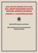 AAAE CERTIFIED MEMBER STUDY GUIDE 2026 &vert; AIRPORT MANAGEMENT PRACTICE QUESTIONS&comma; ANSWERS & RATIONALES