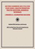 AIR FORCE HANDBOOK 26E5 CYCLE 2026 STUDY GUIDE &vert; PFE PROMOTION PRACTICE QUESTIONS&comma; ANSWERS & RATIONALES