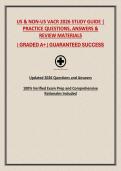 US & NON US VACR 2026 STUDY GUIDE &vert; CERTIFICATION PRACTICE QUESTIONS&comma; ANSWERS & RATIONALES