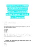 Relias RN Advanced Math Ability Exam 2026-2027 Version 1 &vert; Questions & Verified Answers &vert; Grade A &vert; Pass Guaranteed