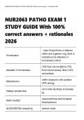 NUR2063 PATHO EXAM 1 STUDY GUIDE With 100&percnt; correct answers &plus; rationales 2026&period;
