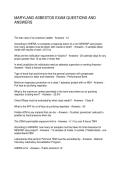 MARYLAND ASBESTOS EXAM QUESTIONS AND ANSWERS