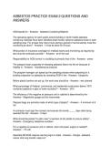 ASBESTOS PRACTICE EXAM 2 QUESTIONS AND ANSWERS