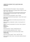 ASBESTOS WORKER TEST QUESTIONS AND ANSWERS