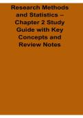  Research Methods and Statistics Chapter 2 Study Guide with Key Concepts and Review Notes Statistics Exam Review 2025&sol; 2026