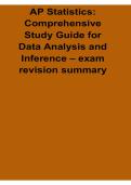 AP Statistics Comprehensive Study Guide for Data Analysis and Inference Exam Revision Summary 2025&sol; 2026