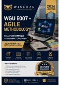 WGU E007 &ndash; Agile Methodology Full Performance Assessment &lpar;PA&rpar; Guide &vert; 2026 Updated with complete solutions&period;