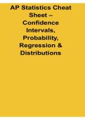  AP Statistics Cheat Sheet Confidence Intervals Probability Regression and Distributions Quick Review Guide 2025&sol; 2026