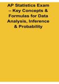 AP Statistics Exam Key Concepts and Formulas for Data Analysis Inference and Probability Study Guide 2025&sol; 2026
