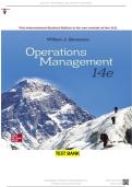 TEST BANK for Operations Management&comma; 14th Editio by William Stevenson&comma; Verified Chapters 1 - 19&comma; Complete Newest Version
