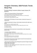 Inorganic Chemistry 2026 Periodic Trends Study Prep