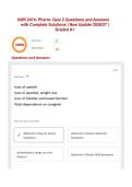 NUR 2474- Pharm- Quiz 2 Questions and Answers with Complete Solutions &vert; New Update 2026&sol;27 &vert; Graded A&plus;