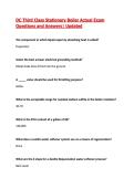 DC Third Class Stationary Boiler Actual Exam Questions and Answers&vert; Updated