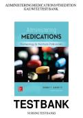 Test Bank for Administering Medications&colon; Pharmacology for Healthcare Professionals 9th EditionBy Donna Gauwitz Questions And Answers A&plus;GRADED