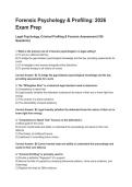 Forensic Psychology & Profiling 2026 Exam Notes
