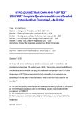 HVAC JOURNEYMAN EXAM AND PREP TEST 2026&sol;2027 Complete Questions and Answers Detailed Rationales Pass Guaranteed - A&plus; Graded