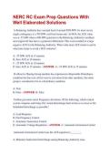 NERC RC Exam Prep Questions With &NewLine;Well Elaborated Solutions 
