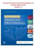 TEXTBOOK OF DIAGNOSTIC MICROBIOLOGY 7TH EDITION BY CONNIE R&period; MAHON TEST BANK  CHAPTERS 1&ndash;41  COMPLETE PRACTICE QUESTIONS AND EXAM PREPARATION MATERIAL A&plus; ALREADY GRADED