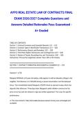 AYPO REAL ESTATE LAW OF CONTRACTS FINAL EXAM 2026&sol;2027 Complete Questions and Answers Detailed Rationales Pass Guaranteed - A&plus; Graded