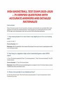 IHSA BASKETBALL TEST EXAM 2025&ndash;2026 &ndash; 75 VERIFIED QUESTIONS WITH ACCURATE ANSWERS AND DETAILED RATIONALES