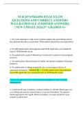 NUR 2474 PHARM FINAL EXAM QUESTIONS AND CORRECT ANSWERS PLUS RATIONALE &lpar;VERIFIED ANSWERS&rpar; &vert; NEW UPDATE 2026&sol;27 &vert; GRADED A&plus;