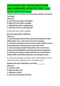 ADVANCED EMT EXAM QUESTIONS &NewLine;AND ANSWERS UPDATED 2026  West &NewLine;Coast  Block &num;2 Exam 