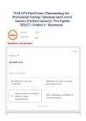 NUR 2474 Final Exam &vert; Pharmacology for Professional Nursing &vert; Questions and Correct Answers &lpar;Verified Answers&rpar; &vert; New Update 2026&sol;27 &vert; Graded A&plus; Rasmussen