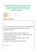 NUR 2474 Patho&sol;Pharm ATI The Nurse's Role in Pharmacology Module Quiz and Correct Answers &lpar;Verified Answers&rpar; &vert; New Update 2026&sol;27 &vert; Graded A&plus;