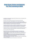 State Exam- Rules and Statutes&NewLine;For The Licensing of NHA&NewLine;