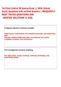 Turf Pest Control 3B Kansas Exam &vert;&vert; 2026 &lpar;Actual &NewLine;Exam&rpar; Questions with verified Answers &vert; FREQUENTLY &NewLine;MOST TESTED QUESTIONS AND &NewLine;VERIFIED SOLUTIONS &commat; 2026  