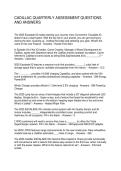 CADILLAC QUARTERLY ASSESSMENT QUESTIONS AND ANSWERS