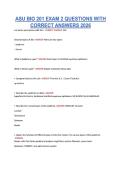 ASU BIO 201 EXAM 2 QUESTIONS WITH &NewLine;CORRECT ANSWERS 2026 
