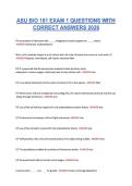 ASU BIO 181 EXAM 1 QUESTIONS WITH &NewLine;CORRECT ANSWERS 2026 