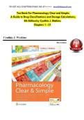 Test Bank For Pharmacology Clear and Simple A Guide to Drug Classifications and Dosage Calculations 4th Edition Watkins
